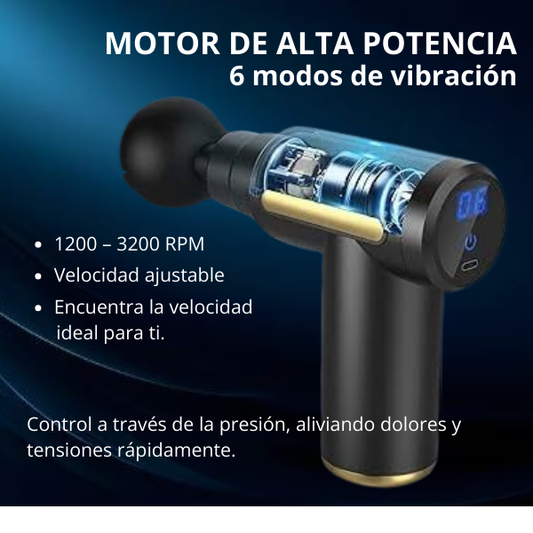 Pistola de Masaje de Percusión 4 en 1 – Tejido Profundo